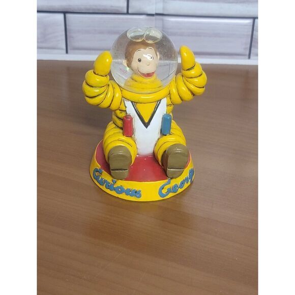 CURIOUS GEORGE ASTRONAUT SNOWGLOBE 1997 Vintage - Picture 1 of 9
